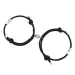 Lusofie 2pcs Magnetic Couples Bracelets Adjustable Magnetic Bracelet Magnetic Heart Bracelet Matching Bracelets for Best Friend Boyfriend and Girlfriend