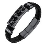 PROSTEEL Personalized Bracelet Black Custom Bracelets for Men Name Bracelet Customizable Bracelets Cool Bracelets