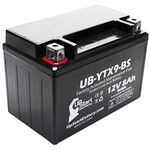 YTX9-BS Battery Replacement (8Ah, 12v, Sealed) Factory Activated, Maintenance Free Battery Compatible with - 2003 Polaris Predator 500, 2008 Suzuki GSX-R600, 2007 Suzuki GSX-R600, 2006 Suzuki GSX-R600