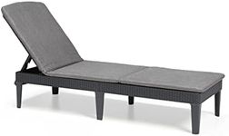 Keter Allibert Jaipur Sun Lounger with Cushion, graphitegray, 58 x 187 x 29 cm