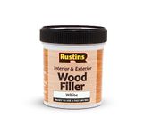 RUSTINS Acrylic Wood Filler, White, 250 ml - Multi-Purpose Wood Repair Compound for Cracks, Gaps, & Surface Imperfections – Quick-Drying, Sandable, & Paintable for Interior & Exterior Use