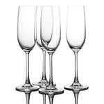 WHOLE HOUSEWARES | Champagne Flute Set of 4 | Hand Blown Italian Style Crystal Clear Glass with Stem | Lead-Free Premium glasses as gift sets (25 oz)