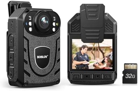 BOBLOV KJ21 32GB Body Camera, 1296P Body Worn Camera, Support Memory Expand Max 128G, Outdoor 8-10Hours Recording Police Body Camera Lightweight and Portable, Clear Night Vision (32GB)