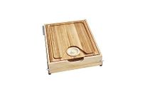 Rev-A-Shelf Wood Base Cabinet Cutting Board Drawer Replacement System w/Soft Close, Light Brown