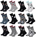 Disney Socks And Underwear - Mickey Men's Cotton Socks - Assorted Photo Models depending on stock- Multi-Coloured, Pack of 12 Pairs, 7.5-9 US