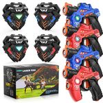 Laser Tag Gun Set for Kids, TERRAMUS 4 Pack Infrared Mini Laser Tag Guns & 4 Vests - Indoor Outdoor Family Laser Guns Blaster Game & 4 Player Group Activity Toy Gift for Boys Girls Age 8 9 10 11 12+