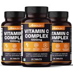 Boldfit Vitamin C Complex 1000mg Tablet with Amla and Zinc for Men & Women - Supports Energy, Immunity, Antioxidant - 180 Tablets