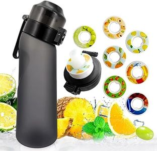 Flaour Sports Air Water Bottle BPA Free Starter Up Set Drinking Bottles,650ML Fruit Fragrance Water Bottle with 7 Flavour Pods,0% Sugar Water Cup for Gym and Outdoor (Black)
