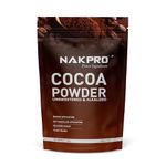 NAKPRO 100% Pure & Natural Unsweetened Plant Based Cocoa Powder, 200g | 22.5g Protein | Ideal for Cake, Baking, Hot Chocolate, Milkshakes & More