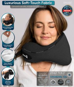 SNUGL Memory Foam Travel Pillow, Small – Black