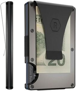 The Ridge Men's Minimalist Slim Wallet - RFID Blocking Front Pocket, Credit Card Holder - Aluminum Metal, Small Men's Wallet, Gunmetal, Money Clip