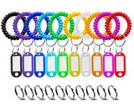 Wrist Keychain Key Tags- Spring Spiral Stretch Coil Wristband Key Ring Key Chain, for Gym, Pool, ID Badge,Keys(10 Set)