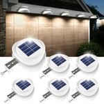 DS Lighting Solar Garden Lights, Outdoor 9 LED Gutter Light Waterproof Security Lamps for Eaves Fence Landscape Pathway (Cool White, 6 Pack)
