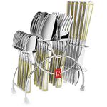 FnS Castle 24 Pc Cutlery Set with Hanging Stand (6 Dinner Spoon, 6 Dinner Fork, 6 Teaspoon, 6 Dinner Knives & 1 Stand))