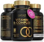 Ultra Vitamin B Complex High Strength | 120 Vegan Tablets, 4 Month Supply | All B Vitamins - Vitamin B12, Folic Acid (B9), Biotin (B7), B6, B5, B3, B2, B1 | Vit B Complex Supplement | Made in The UK