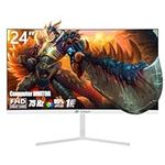 CRUA 24 Inch Curved Gaming Monitor, FHD(1920×1080p) 2800R 75Hz, 95% sRGB Color Gamut Ultrawide Computer Monitors, 3-Sided Narrow Bezel and Filter Blue Light, Desktop PC Monitor(HDMI+VGA)