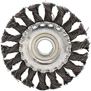 Wire Wheel Brushes, Coarse Wire Steel Flat Twist Knot Sanding Wheel Rust Remover for Angle Grinder - 125mm x 22mm