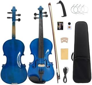 Yinfente Acoustic Violin Electric Violin 4/4 Full Size Violin 4 String Maple Spruce For Student,Violin For Beginners violin Case,Brazilwood Bow,Cable,Cleaning Cloth,Rosin,Bridge