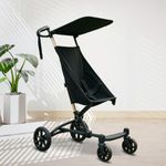 Angels and MICE Travel Cruiser Baby Stroller for 2-7 Years |Safety Harness|Lightweight Travel Stroller with Wide Seat, Big Wheels, Compact Fold, High Weight Capacity, Adjustable Sunshade|Black & Gold