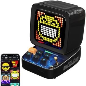 Divoom Ditoo Retro Pixel Art Game Bluetooth Speaker with 16X16 LED App Controlled Front Screen (Black)