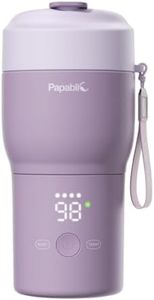 Papablic Pro Portable Bottle Warmer for Travel – Fast Heating, Built-in Sterilizer, 30W Fast Charge, 5-Temp Control, Easy-Clean Wide Mouth, Baby Milk Warmer for Breastmilk & Formula, Lilac Purple