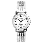 Timex Easy Reader 25mm Stainless Steel Expansion Band Watch with Perfect Fit (Model: TW2V058009J), Silver-Tone/White