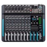 HAYDEN HY-8FX 10-Channel DJ Audio Mixer with 99 DSP Reverb, 7-Band EQ, USB, Bluetooth, 48V Phantom, One-Click Mute – Pro Sound Console for Recording, Stage, Studio, and Live Performance