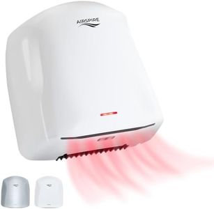 AIRSPIRE Electric Hand Dryer for Commercial Bathrooms & Home Use (110-120V) - Energy Efficient 1100W Automatic Hand Dryer - HEPA Air Filtration & UV Protection - Wall Mounted, 78 dB - Warm Air (White)