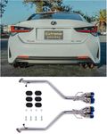 Replacement For 2015-Present Lexus RC200t RC300 RC350 STAINLESS STEEL POLISHED SILVER Muffler Axle Back 3.5" Double Wall Quad Burnt Tips Exhaust