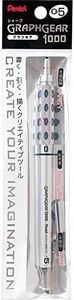 Pentel GraphGear 1000 0.5 Mm Mechanical Drafting Pencil | Metal Clip With Retractable Mechanism | Dual Metal & Rubber Grip | Pack Of 1 | Silver & Grey (PG1013)