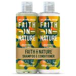 Faith In Nature Natural Grapefruit & Orange Shampoo and Conditioner Set, Invigorating, Vegan & Cruelty Free, No SLS or Parabens, For Normal to Oily Hair, 400ml