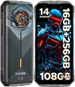 DOOGEE S Punk Rugged Smartphone Android 14,16GB+256GB/1TB Rugged Phone with 126dB Super Speaker,10800mAh,6.58" FHD+ Display, 50MP+16MP, IP68/IP69K Waterproof 4G Dual SIM Phones, NFC/OTG/Face ID