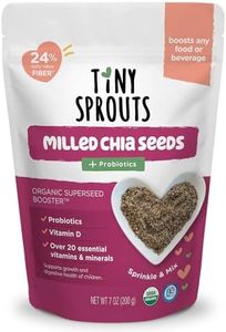 Tiny Sprouts Organic Milled Chia Seeds + Full Serving Probiotic + Vitamin D3 I Kids Superfood Nutrition Booster I Plant-Based Omega-3, Prebiotic Fiber, Calcium, Protein I Gluten-Free, Dairy-Free Superseed Blend I 7 oz x 1 Pack