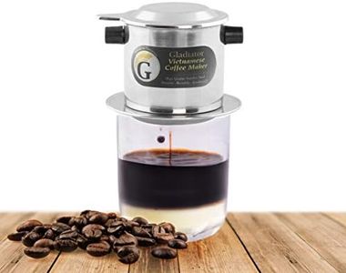 Vietnamese Coffee Maker Filter Set | French Press Style Coffee Filters | Pour Over Coffee Dripper | Portable Coffee Makers | Reusable Coffee Press (Large 15oz) (1)