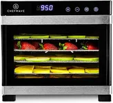 ChefWave Commercial Countertop Electric Food Dehydrator - Digital Temperature Control & Timer, 6 Stainless Steel Trays - for Dried Fruit/Veggie, Meat Beef Jerky, Herbs Dehydrators