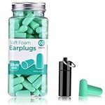 Ear Plugs for Sleep, Super Soft Foam Ear Plugs, 38 db Highest SNR, 60 Pairs Reusable Foam Earplug, One Size Fits virtually Every Wearer for Sleeping, Travel, Motorcycle, Loud Noise etc-Tiffany Green