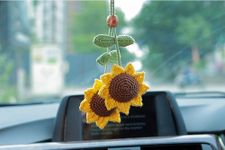 SYCAMORE EAST Handmade Sunflower Car Accessories Sunflower Pendants Car Mirror Hanging Accessories 1 pcs