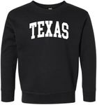 Wild Bobby State of Texas College Style White Fashion Toddler Fleece Crewneck Sweatshirt, Black, 2T