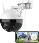 EZVIZ Security Outdoor PT Camera, 1080P, 360° Rotation View, 100ft Night Vision, Pan/Tilt/Digital Zoom, H.265 Video Compression, Waterproof, AI-Powered Person Detection, SD Card Storage(C8C Lite)