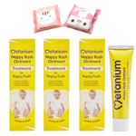 Nappy Cream Bundle: 3 x Metanium Nappy Rash Cream, 2 x Baby Cotton Pads – Effective Nappy Rash Cream for Babies – Gentle Nappy Cream Newborn – Rash Cream for Sore Bottom