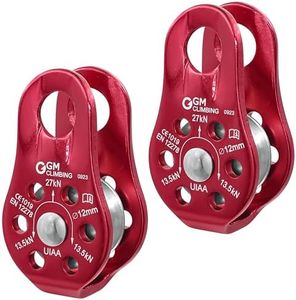 GM CLIMBING Fixed Micro Pulley 27kN CE UIAA Certified Slack Tender for Hitch Tending Pack of 2