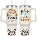 Jiaazerd 40 oz Grandma Tumbler -Grandma Gifts from Granddaughter, Grandson-Grandma Stainless Steel Insulated Cup