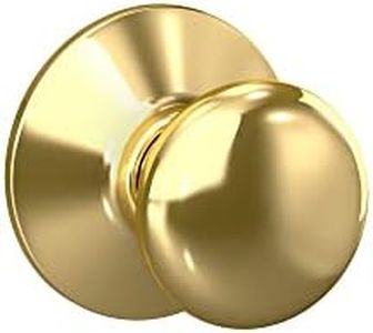 Schlage F10 Plymouth Passage Knob Set, Bright Brass