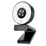 Live Streaming Webcam, PAPALOOK PA552 1080P Gaming StreamCam with Studio-Like Ring Light, Dual Microphones and Tripod for Twitch, Xbox One, OBS