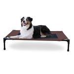 K&H Pet Products Cooling Elevated Dog Bed Outdoor Raised with Washable Breathable Mesh, Cot No-Slip Rubber Feet, Portable Indoor Bed, Large Chocolate/Black Mesh