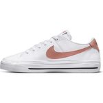Nike Women's Court Legacy Sneakers, White Rose Whisper Team Orange Black, 8 US