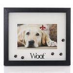 Lawrence Frames 565564 Walnut Wood 4 by 6 Woof Picture Frame, Matted Shadow Bo by Dog Frame,Brown