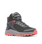 Columbia Women's Trailstorm Ascend Mid WP waterproof mid rise hiking boots, Grey (Dark Grey x Red Coral), 6.5 UK