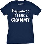 Womens Happiness is Being a Grammy Funny T Shirt Gift Grandmother for Grandma Funny Womens T Shirts Mother's Day T Shirt for Women Funny Grandma T Shirt Navy L