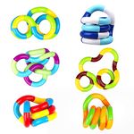 TRU TOYS 5Pcs Tangles Fidget Toys, Fidget Toys, Sensory Toys, Tangles Fidget, Tangles Relax Therapy Anxiety Stress Relief Items Therapy Toy, Decompression Toys, Fidget to Focus (Multi-Color)